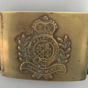 Large Ralph Lauren Logo Plaque on Veg Leather. Unisex